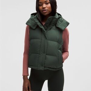 lululemon Wunder Puff 600-Down Fill Cropped Vest Rainforest Green/Green Dream